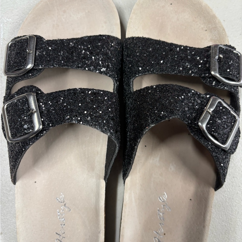 Glittery Black Sandals